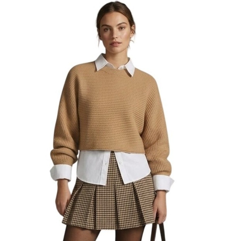 Wilfred Free ARITZIA Bellerose Sweater Merino Wool Cropped Knit Small Prep $138